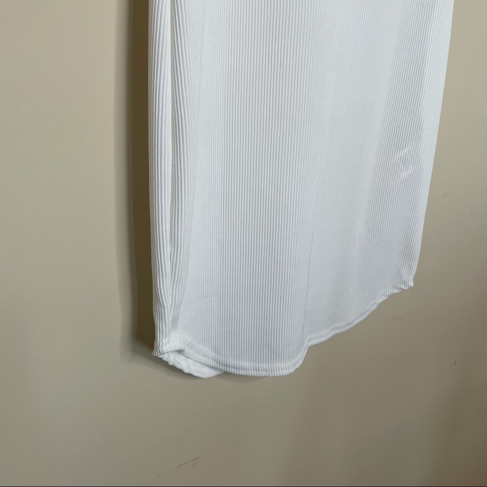 White Ribbed Bodycon Mini Dress - Picture 3 of 10